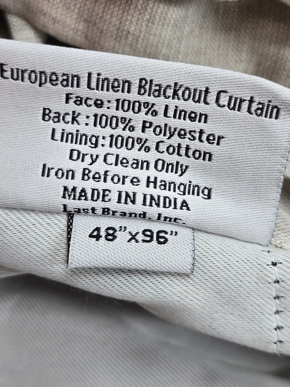 NWOT QUINCE Set Of 2 48x96 European Linen True Blackout Curtains Flax 0012